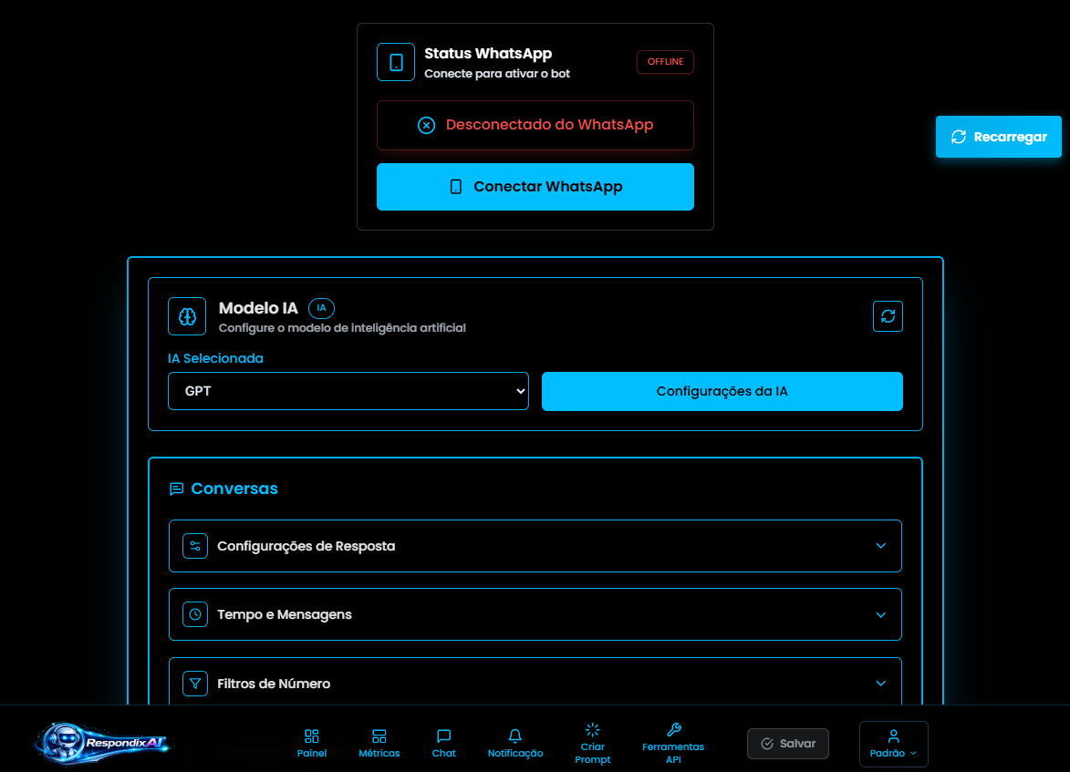 Painel RespondixAI — Interface do Agente IA